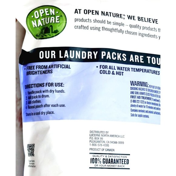 Open Nature Liquid Laundry Pack Fights Stains Lavender Scent 35oz 45ct Detergent - Picture 5 of 9